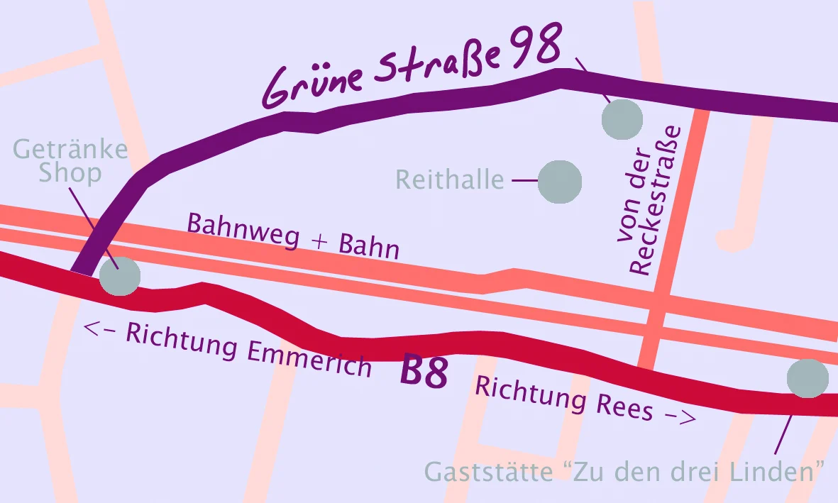 Anfahrt zur Grünen Straße 98 in Praest